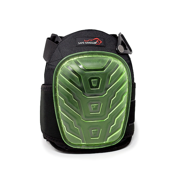 Safe Handler Professional Crystal Gel Knee Pads, Green, PR BLSH-HD-PVC-KP-2G - main